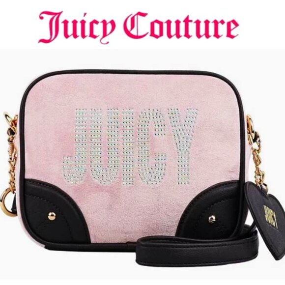 Juicy Couture Handbags - Juicy Couture Baby Pink Velvet Crossbody NWT